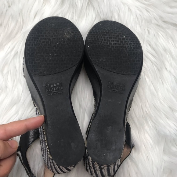 Stuart Weitzman Holiday Pipe Woven Wedge Shoes - Picture 5 of 8